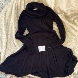 Black A-line sweater dress